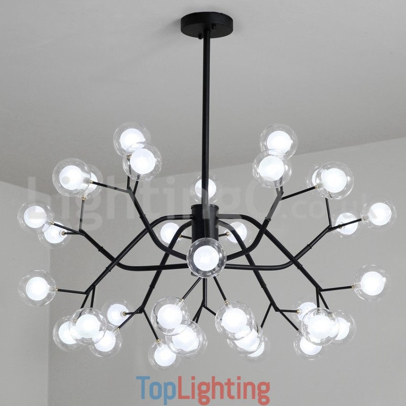 Nordic Style Magic Bean Chandelier Small Clear Transparent Glass Bubble Ball Chandelier