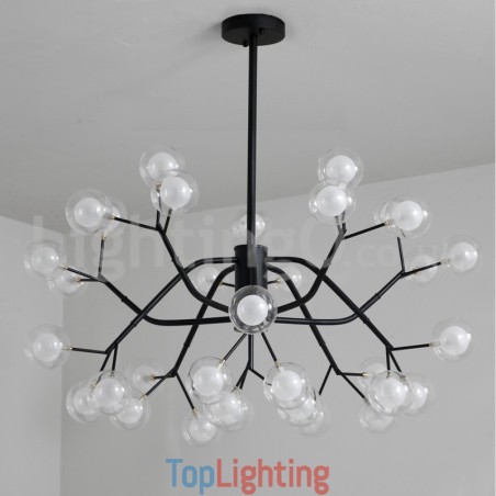 Nordic Style Magic Bean Chandelier Small Clear Transparent Glass Bubble ...