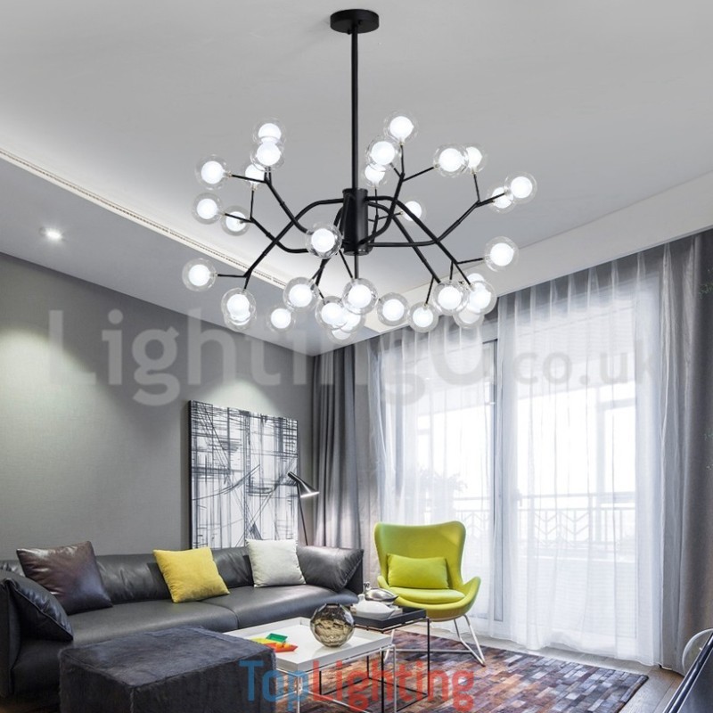 Nordic Style Magic Bean Chandelier Small Clear Transparent Glass Bubble Ball Chandelier