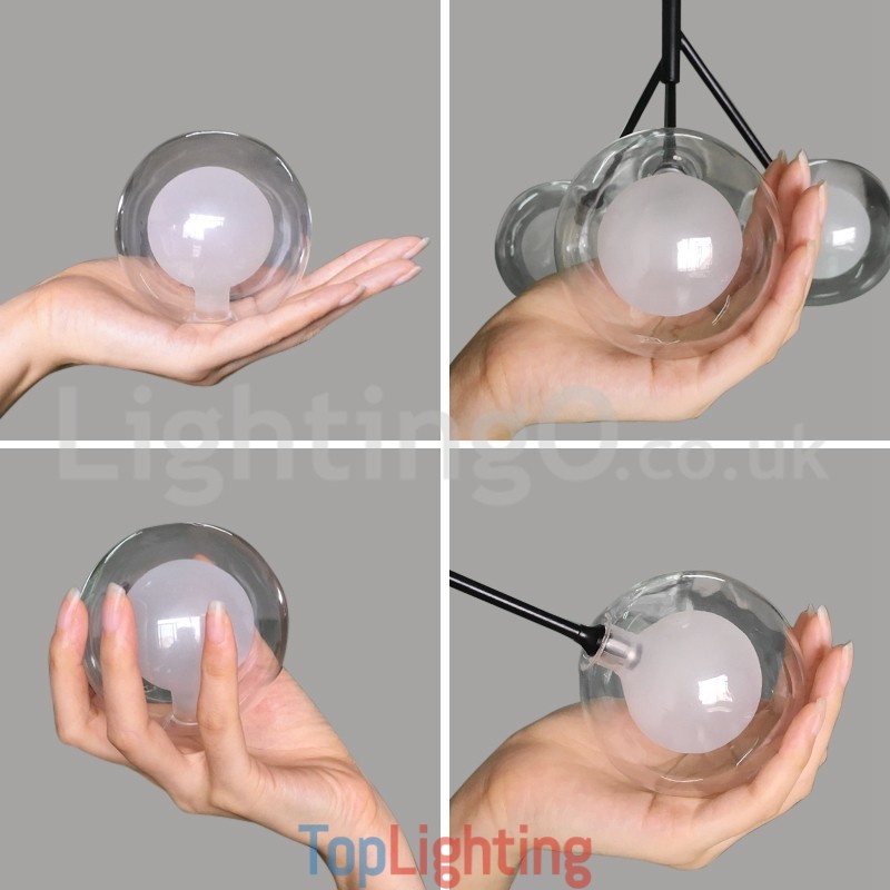 Nordic Style Magic Bean Chandelier Small Clear Transparent Glass Bubble Ball Chandelier