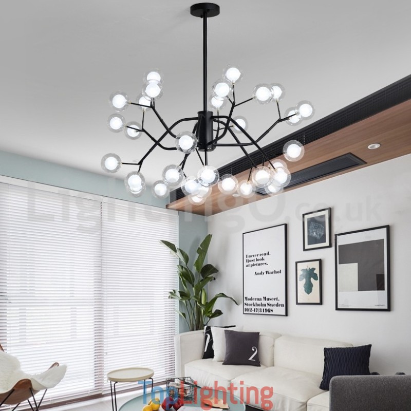 Nordic Style Magic Bean Chandelier Small Clear Transparent Glass Bubble Ball Chandelier