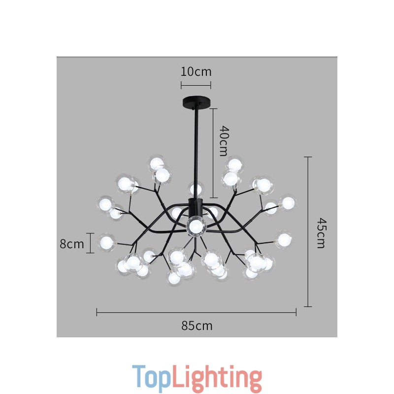 Nordic Style Magic Bean Chandelier Small Clear Transparent Glass Bubble Ball Chandelier