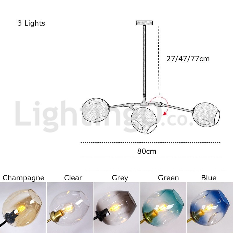 Nordic Modern Magic Bean Glass Chandelier Molecular Chandelier