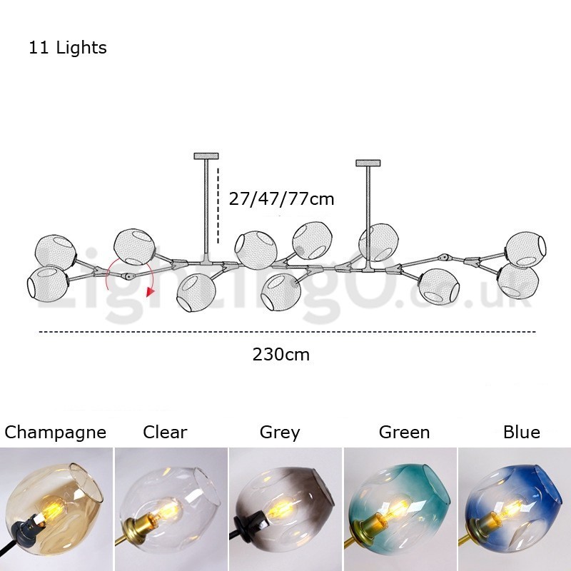 Nordic Modern Magic Bean Glass Chandelier Molecular Chandelier