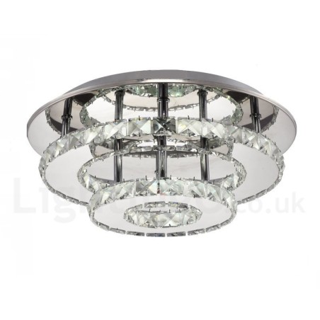 Dimmable Modern Round Crystal Flush Mounted Ceiling Lights with Remote Control Dimmable Modern Round Crystal Flush Mounted Ceiling Lights with Remote Control