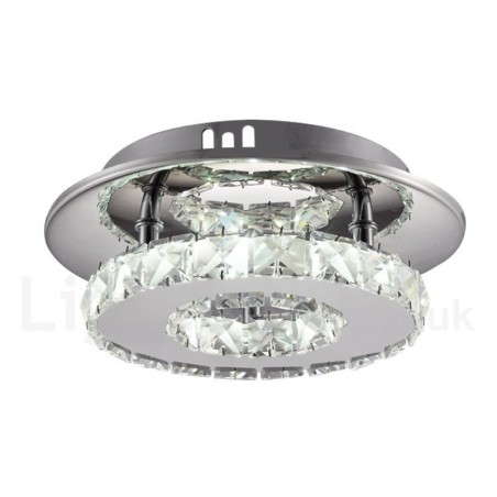 Dimmable Modern Round Crystal Flush Mounted Ceiling Lights with Remote Control Dimmable Modern Round Crystal Flush Mounted Ceiling Lights with Remote Control