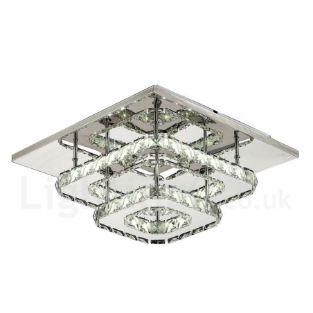 Dimmable Modern Square Crystal Flush Mounted Ceiling Lights with Remote Control Dimmable Modern Square Crystal Flush Mounted Ceiling Lights with Remote Control