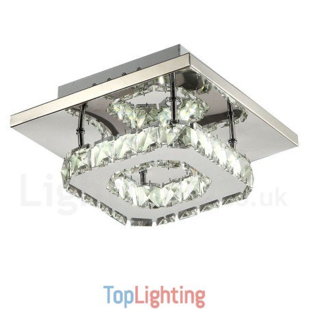 Dimmable Modern Square Crystal Flush Mounted Ceiling Lights with Remote Control Dimmable Modern Square Crystal Flush Mounted Ceiling Lights with Remote Control