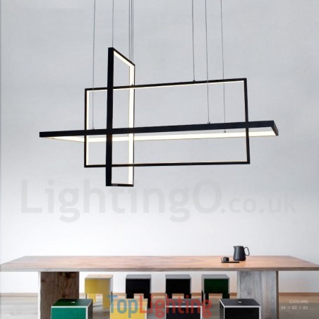 Dimmable Pendant Light with Remote Control Modern Design Three Rectangles Dimmable Pendant Light with Remote Control Modern Design Three Rectangles