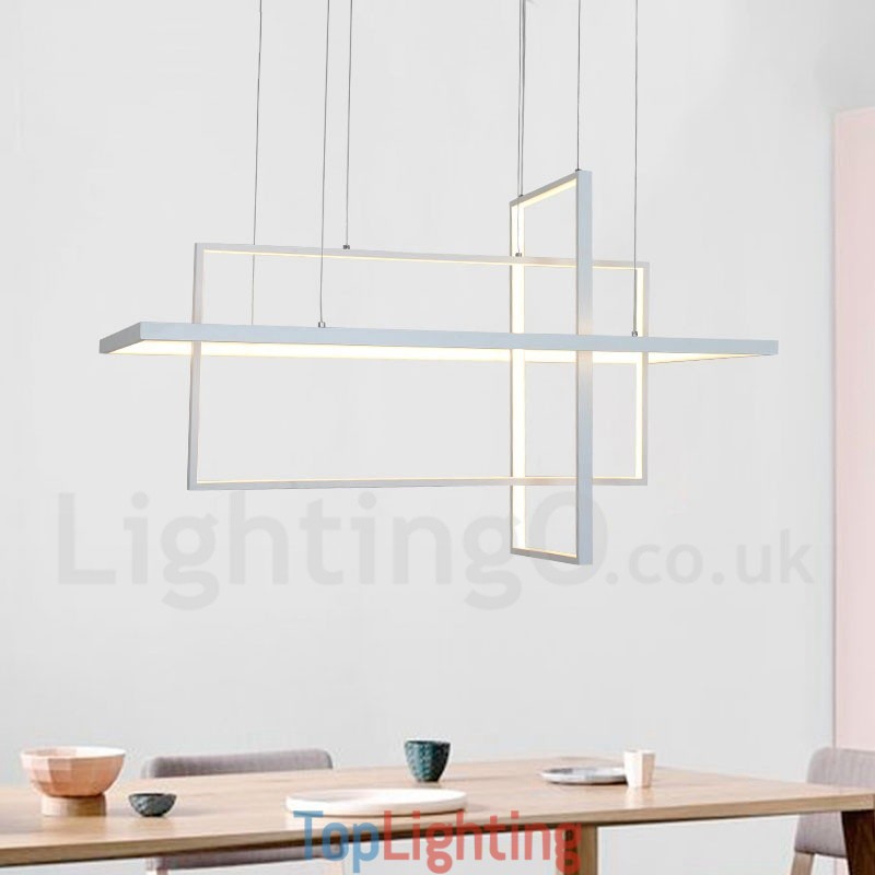 Dimmable Pendant Light with Remote Control Modern Design Three Rectangles