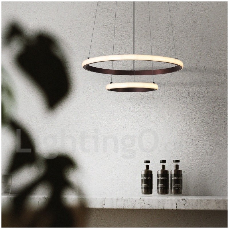 Dimmable Outside the Circles Light Pendant Light with Remote Control Modern Design Rings