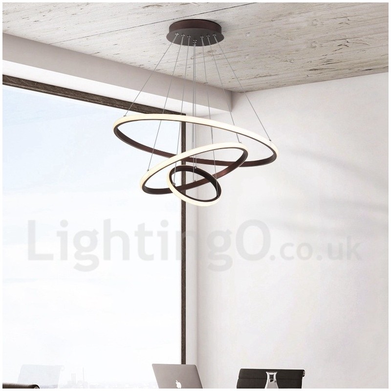 Dimmable Outside the Circles Light Pendant Light with Remote Control Modern Design Rings