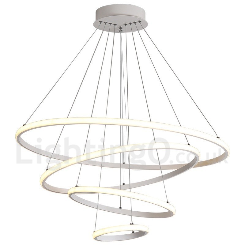Dimmable Outside the Circles Light Pendant Light with Remote Control Modern Design Rings