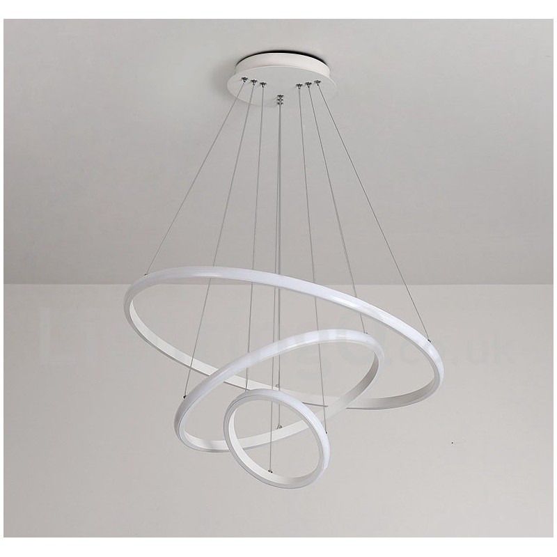 Dimmable Outside the Circles Light Pendant Light with Remote Control Modern Design Rings