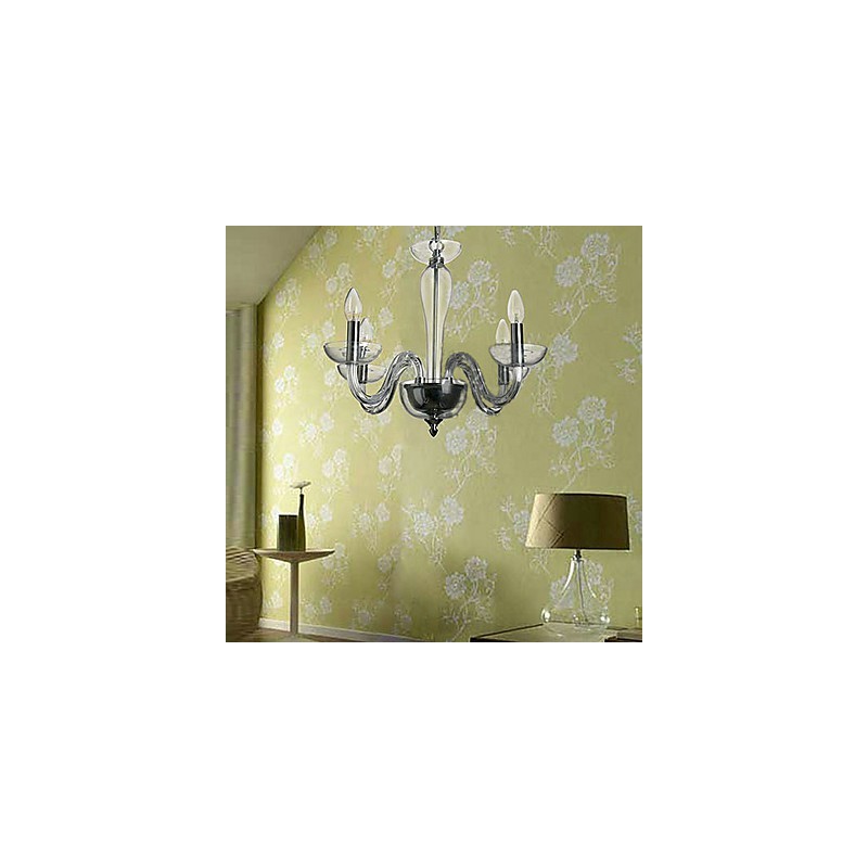 4 Light Crystal Pendant Light in Candle Lamp Bulb