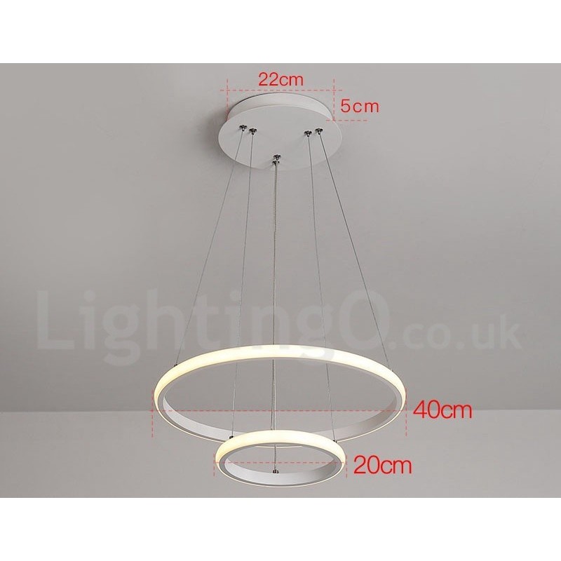 Dimmable Outside the Circles Light Pendant Light with Remote Control Modern Design Rings