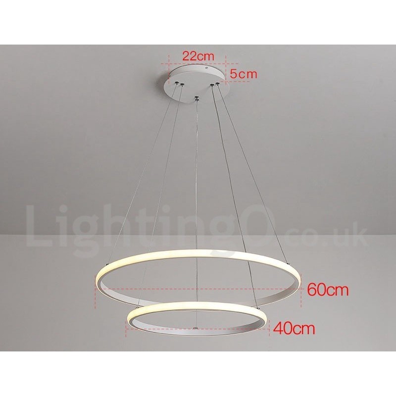 Dimmable Outside the Circles Light Pendant Light with Remote Control Modern Design Rings