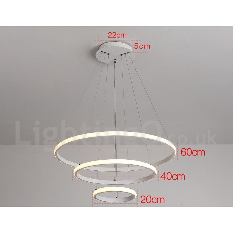 Dimmable Outside the Circles Light Pendant Light with Remote Control Modern Design Rings