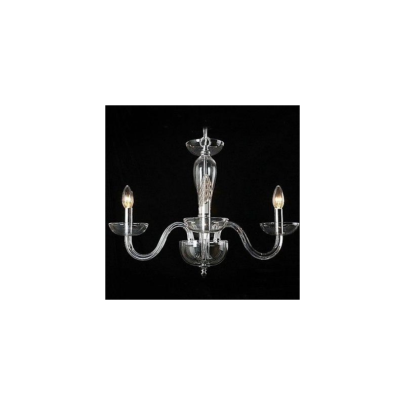 4 Light Crystal Pendant Light in Candle Lamp Bulb