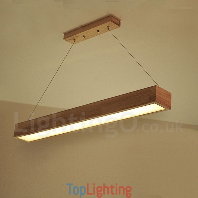 Wood Modern Long Pendant Light