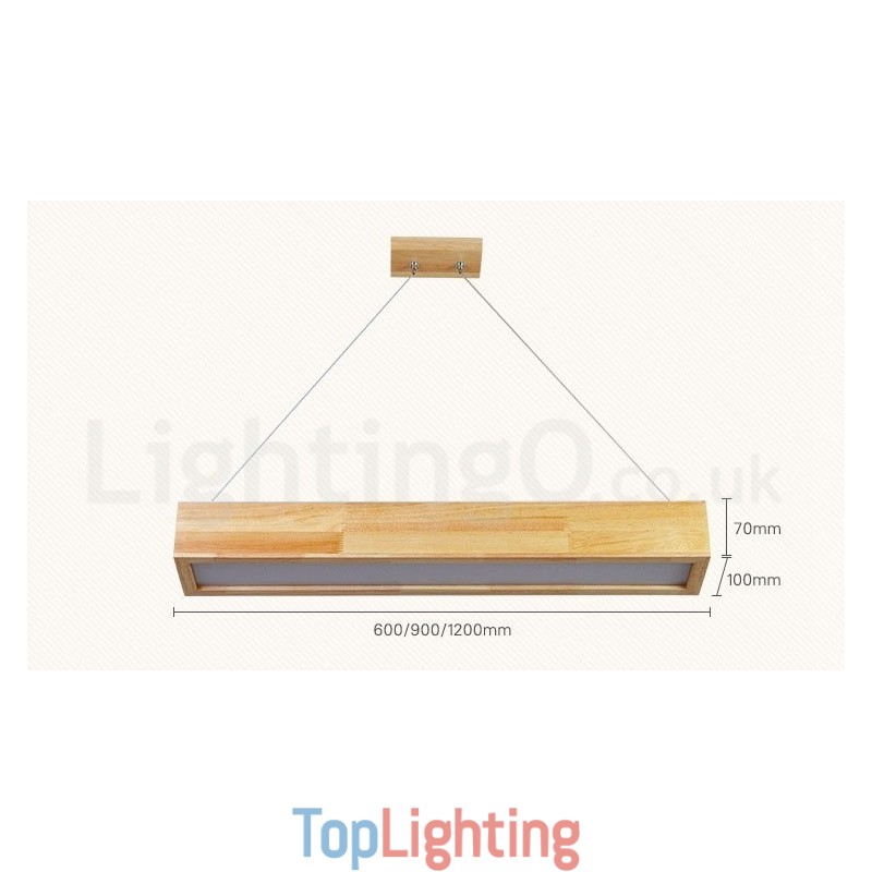 Wood Modern Long Pendant Light
