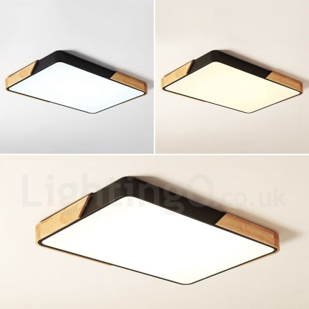 Dimmable Ultra thin Multi Colours Rectangle Wood Ceiling Light with Acrylic Shade Ceiling Lamp Nordic Style Dimmable Ultra thin Multi Colours Rectangle Wood Ceiling Light with Acrylic Shade Ceiling Lamp Nordic Style