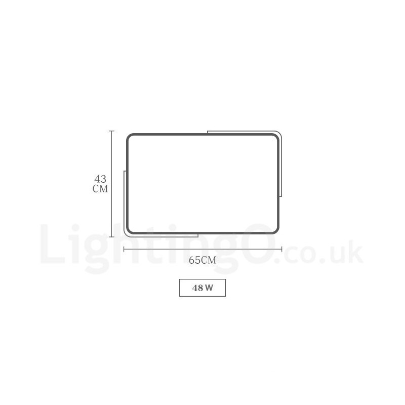 Dimmable Ultra thin Multi Colours Rectangle Wood Ceiling Light with Acrylic Shade Ceiling Lamp Nordic Style
