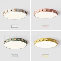 Dimmable Ultra thin Multi Colours Circular Wood Ceiling Light with Acrylic Shade Ceiling Lamp Nordic Style