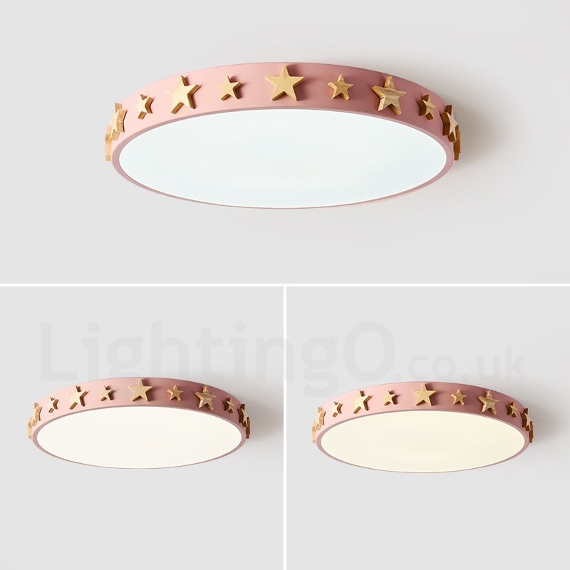 Dimmable Ultra thin Multi Colours Circular Wood Ceiling Light with Acrylic Shade Ceiling Lamp Nordic Style