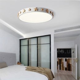 Dimmable Ultra thin Multi Colours Circular Wood Ceiling Light with Acrylic Shade Ceiling Lamp Nordic Style