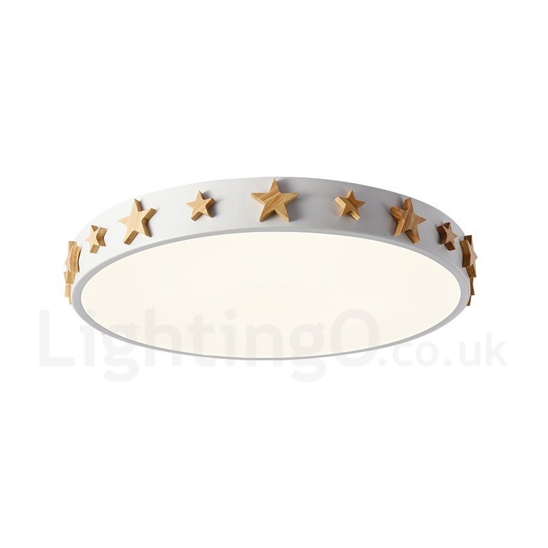 Dimmable Ultra thin Multi Colours Circular Wood Ceiling Light with Acrylic Shade Ceiling Lamp Nordic Style