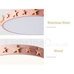 Dimmable Ultra thin Multi Colours Circular Wood Ceiling Light with Acrylic Shade Ceiling Lamp Nordic Style