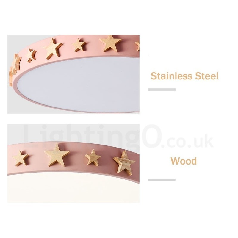 Dimmable Ultra thin Multi Colours Circular Wood Ceiling Light with Acrylic Shade Ceiling Lamp Nordic Style