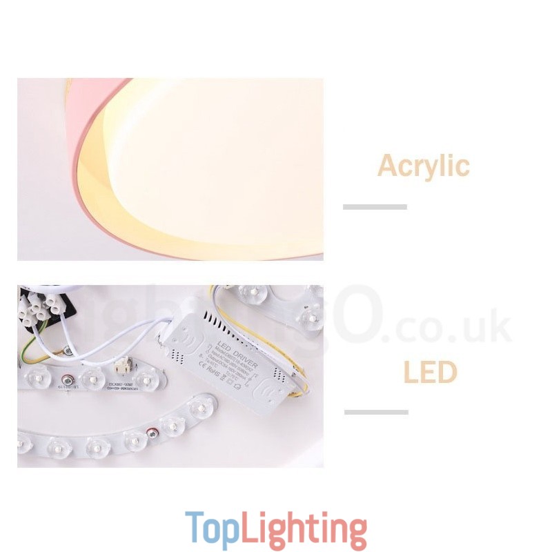 Dimmable Multi Colours Circular Wood Ceiling Light with Acrylic Shade Ceiling Lamp Nordic Style