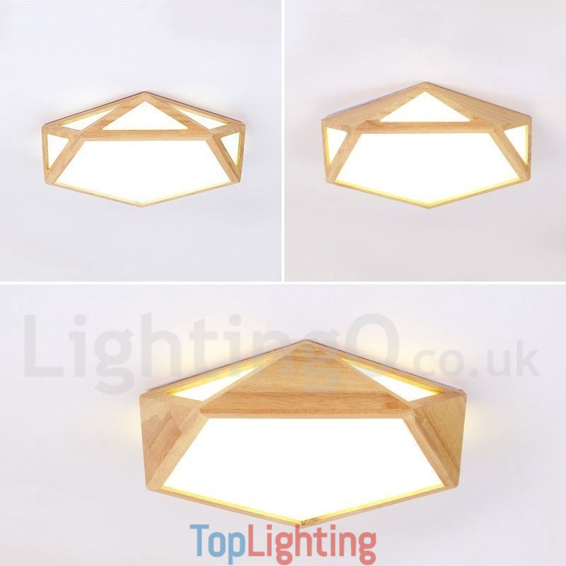 Dimmable Multi Styles Wood Ceiling Light with Acrylic Shade Ceiling Lamp Nordic Style