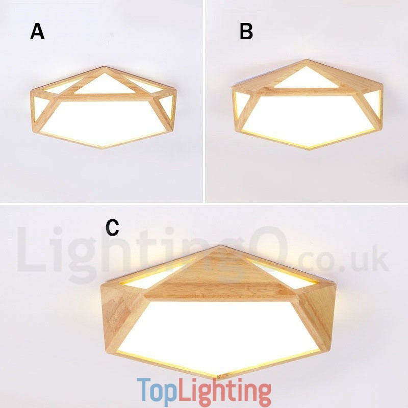 Dimmable Multi Styles Wood Ceiling Light with Acrylic Shade Ceiling Lamp Nordic Style