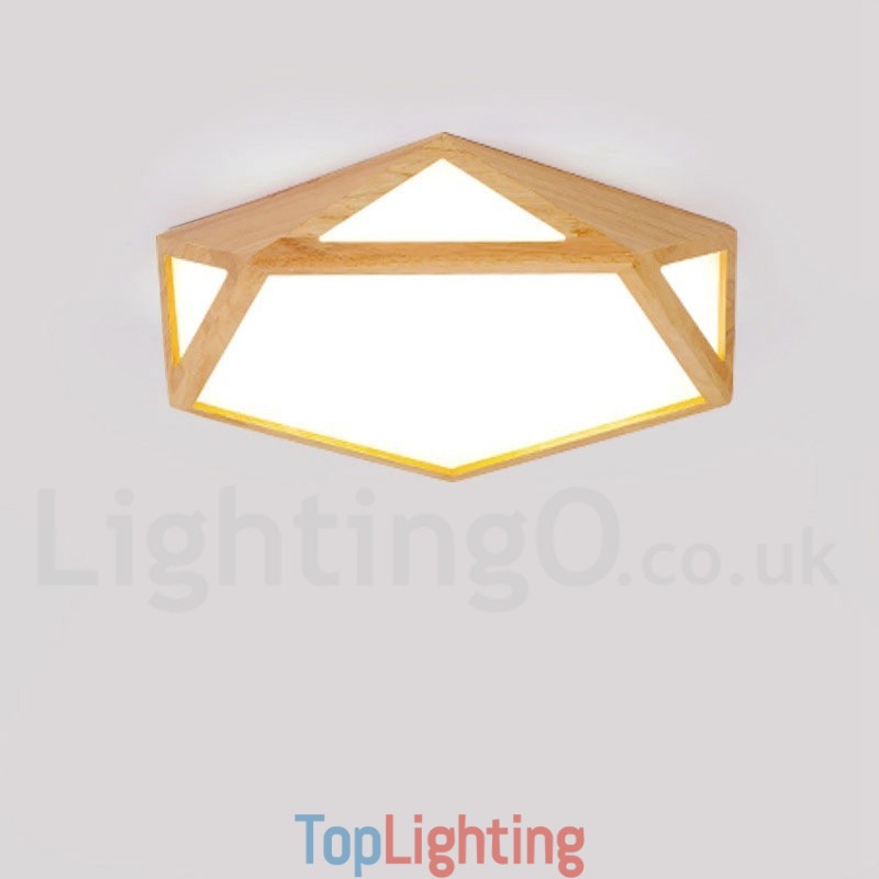 Dimmable Multi Styles Wood Ceiling Light with Acrylic Shade Ceiling Lamp Nordic Style
