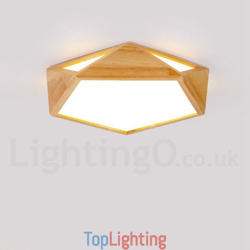 Dimmable Multi Styles Wood Ceiling Light with Acrylic Shade Ceiling Lamp Nordic Style