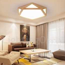 Dimmable Multi Styles Wood Ceiling Light with Acrylic Shade Ceiling Lamp Nordic Style