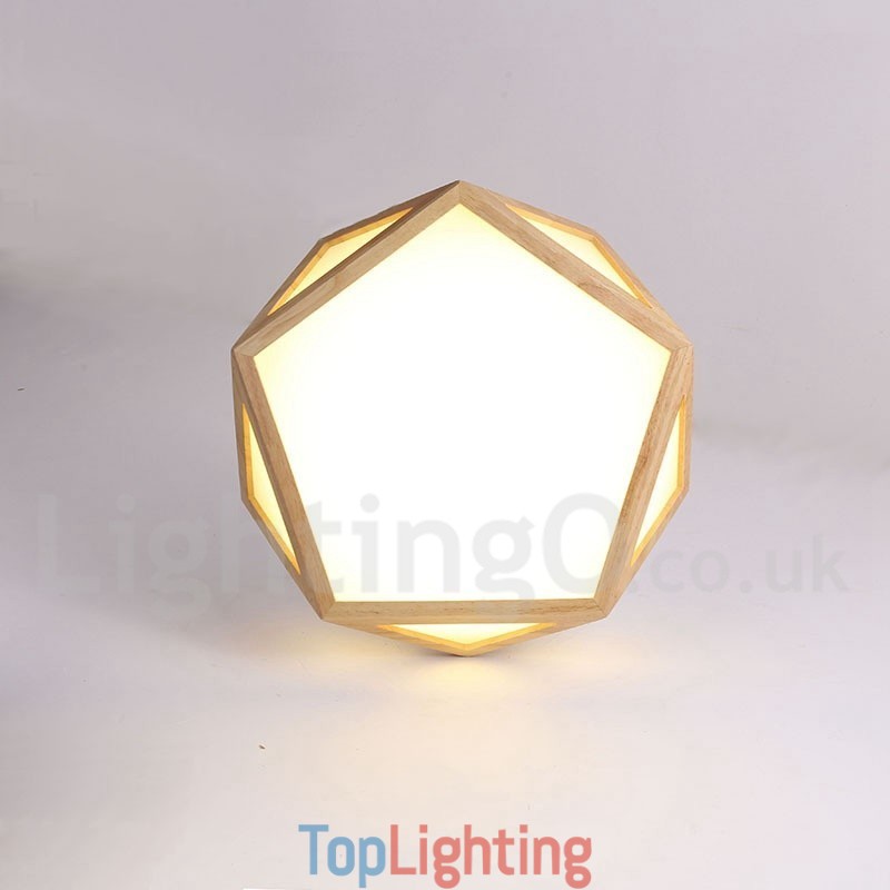 Dimmable Multi Styles Wood Ceiling Light with Acrylic Shade Ceiling Lamp Nordic Style