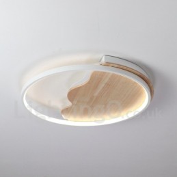 Dimmable White Cloud Round Wood Ceiling Light Ultrathin Ceiling Lamp Also Can Be Used As Wall Light