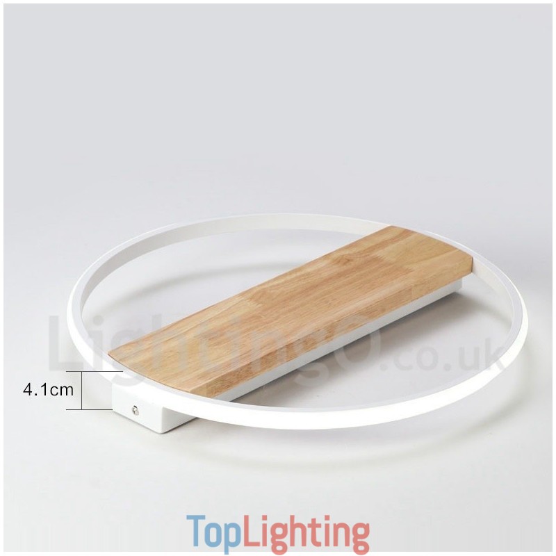 Dimmable White Round Wood Ceiling Light Ultrathin Ceiling Lamp Also Can Be Used As Wall Light