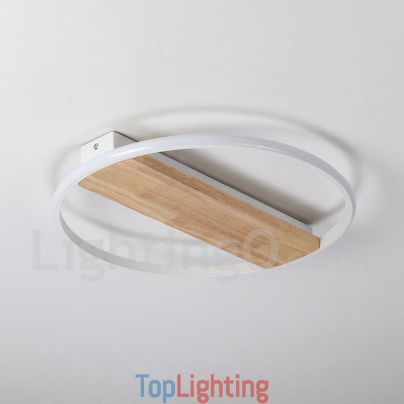 Dimmable White Round Wood Ceiling Light Ultrathin Ceiling Lamp Also Can Be Used As Wall Light