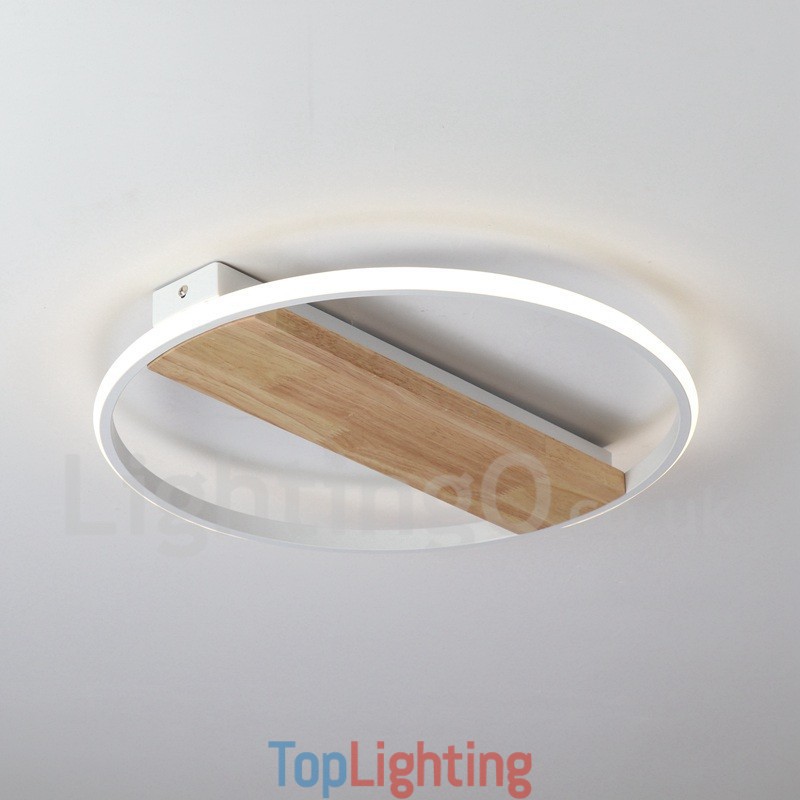 Dimmable White Round Wood Ceiling Light Ultrathin Ceiling Lamp Also Can Be Used As Wall Light