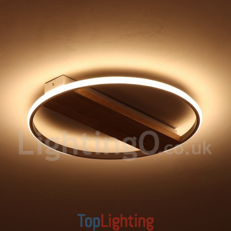 Dimmable White Round Wood Ceiling Light Ultrathin Ceiling Lamp Also Can Be Used As Wall Light