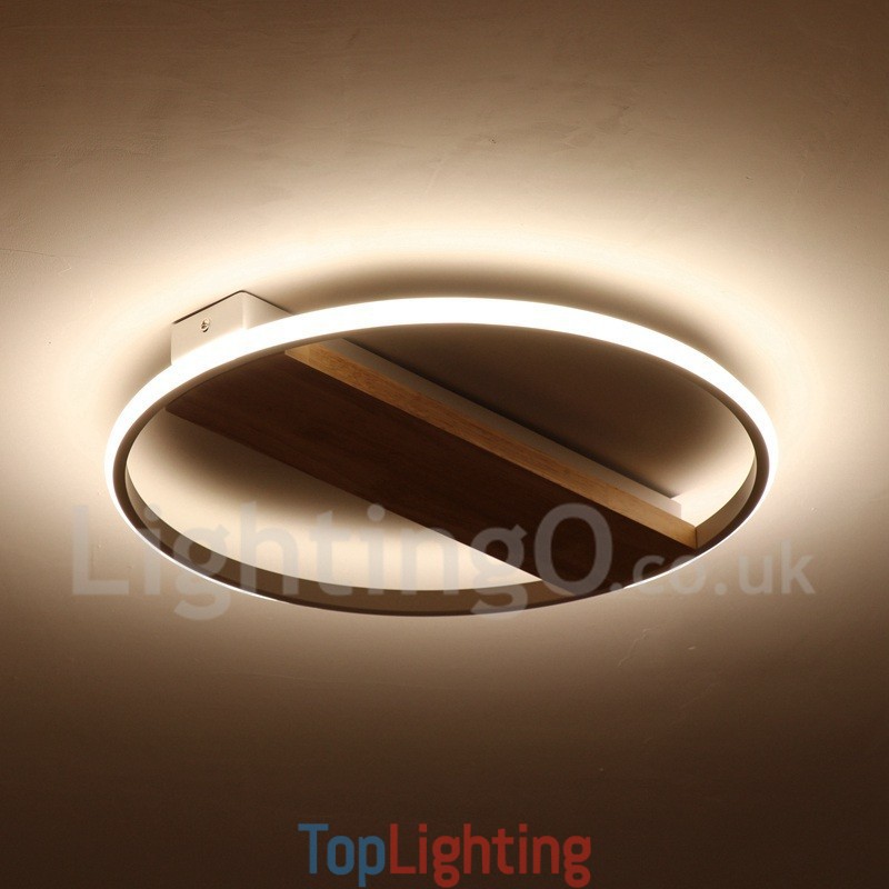 Dimmable White Round Wood Ceiling Light Ultrathin Ceiling Lamp Also Can Be Used As Wall Light