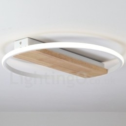 Dimmable White Round Wood Ceiling Light Ultrathin Ceiling Lamp Also Can Be Used As Wall Light