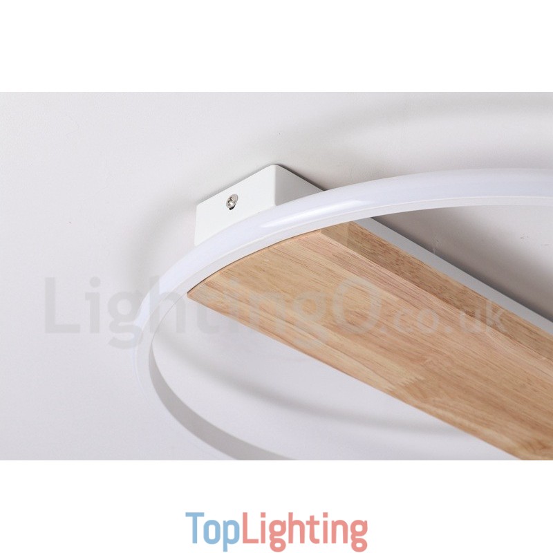 Dimmable White Round Wood Ceiling Light Ultrathin Ceiling Lamp Also Can Be Used As Wall Light