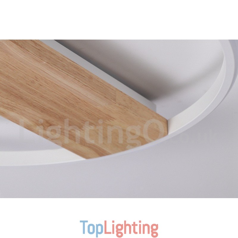 Dimmable White Round Wood Ceiling Light Ultrathin Ceiling Lamp Also Can Be Used As Wall Light