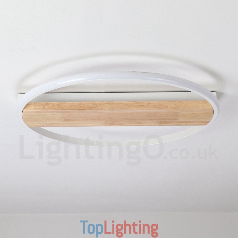 Dimmable White Round Wood Ceiling Light Ultrathin Ceiling Lamp Also Can Be Used As Wall Light